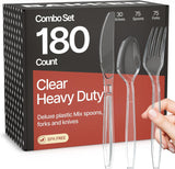 Bakken Disposable Cutlery Set 100 Pieces of Forks, Knives & Spoons, Heavy Duty Plastic Silverware