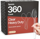 Bakken Disposable Cutlery Set 100 Pieces Spoons, Heavy Duty Plastic Silverware