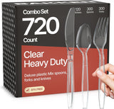 Bakken Disposable Cutlery Set 100 Pieces of Forks, Knives & Spoons, Heavy Duty Plastic Silverware