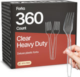 Bakken Disposable Cutlery Set 100 Pieces Forks, Heavy Duty Plastic Silverware