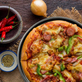 Bakken- Swiss Non-Stick Pizza Pan with Holes - 13-Inch Perforated Pizza Crisper Carbon Steel Pizza Pan - 2 Round Pizza Trays - PFOA PFOS and PTFE Free ,Pack of 2