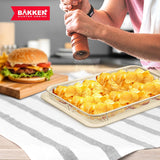 Bakken- Swiss Crisper Tray White marble Coating - 2-Piece Set , Non-Stick Basket Design for Healthier Cooking in Regular Ovens - Make Great Crispy Food , Bacon and More, Extra Large Size 19" x 13"