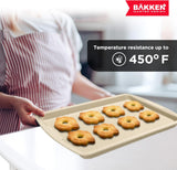 Bakken Swiss Cookie Sheet 3 Piece Set - Non-Stick, Stackable Baking Pans, White marble Deluxe Ceramic Coating – Dishwasher Safe - for Home Baking
