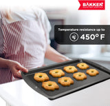 Bakken Swiss Cookie Sheet 3 Piece Set - Non-Stick, Stackable Baking Pans, Gray Deluxe Ceramic Coating – Dishwasher Safe - for Home Baking
