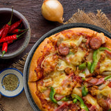 Bakken Non-Stick Pizza Pan – Durable Carbon Steel with Silicone Handle, Easy Cleanup & Dishwasher Safe