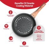 Bakken-Swiss 14-Piece Kitchen Cookware Set – Granite Non-Stick – Eco-Friendly – for All Stoves & Oven-Safe - Marble coatin