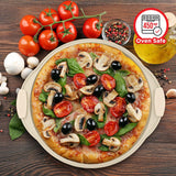 Bakken Pizza Baking Pan - Round Perforated Carbon Steel Pan with Non-Stick Marble Coating, Oversized Silicone Handle, Dishwasher Safe, High-Temperature Resistant, Durable & Easy Cleanup White, 2 Pack