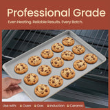 Bakken 8-Piece Ceramic Coated Bakeware Sets, Nonstick Aluminized Steel Pans with Muffin, Loaf, Cake, Roasting Pan, & Cooling Rack, Cream