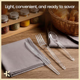 Bakken Disposable Cutlery Set 100 Pieces Knives, Heavy Duty Plastic Silverware
