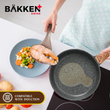 Bakken-Swiss 14-Piece Kitchen Cookware Set – Granite Non-Stick – Eco-Friendly – for All Stoves & Oven-Safe - Marble coatin