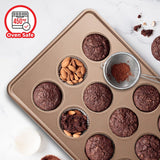 Bakeware Set – 8 Piece – Non-Stick Professional Home Bakeware – Multi Sized Baking Pan Set - Muffin Pan, Loaf Pan and More – Gold