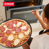 BAKKENMASTER Bakken Swiss Pizza Tray Set 3-Piece – Gray Coating, Non-Stick, Round Steel Pizza Pans - Dishwasher Safe, Premium Bakeware for Home Cooking