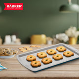 Bakken Swiss Cookie Sheet 3 Piece Set - Non-Stick, Stackable Baking Pans, Deluxe Ceramic Coating – Dishwasher Safe - for Home Baking