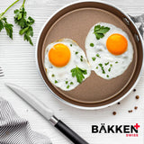 Bakken- Swiss 2-Piece Mini Nonstick Egg Pan & Omelet Pan – Egg Pan [5.5''] with Copper/Golden Non-Stick, Skillet, Eco-Friendly –for Eggs Pancakes, for All Stoves - Non Toxic