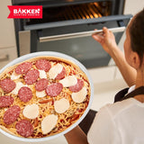 BAKKENMASTER Bakken Swiss Pizza Tray Set 3-Piece – Gray Ceramic Coating, Non-Stick, Round Steel Pizza Pans - Dishwasher Safe, Premium Bakeware for Home Cooking Heatly coating