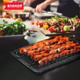 Bacon Tray - 2-Piece Set – Marble Coating - Durable, Non-Stick Cooking Tray for Bacon – Black Stone Tray and Carbon Steel Rack