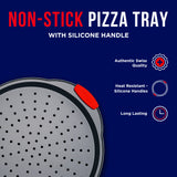 Pizza Tray Carbon Steel Pizza Pan with Holes and Non-Stick Coating – PFOA PFOS and PTFE Free by Bakken