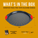 Pizza Tray Carbon Steel Pizza Pan with Holes and Non-Stick Coating – PFOA PFOS and PTFE Free by Bakken