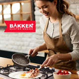 2-Piece Mini Pan Set – 5.5’’ Non-Stick Egg Pan with Spatula, Cool-Touch Handles, Heat-Resistant Up To 400° F, Food-Grade Safe, For Gas, Electric and Ceramic Cooktops, Marble Black