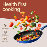 Pots and Pans Set, 23-Piece Non Stick Cookware & Bakeware Sets with Plaid Pattern, Stackable Design, Dishwasher Safe, Stain-resistant, Oven & All-Stove Safe, Tempered Glass Lid, Blue