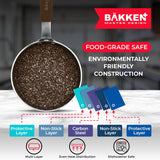 2-Piece Mini Pan Set – 5.5’’ Non-Stick Egg Pan with Spatula, Cool-Touch Handles, Heat-Resistant Up To 400° F, Food-Grade Safe, For Gas, Electric and Ceramic Cooktops, Marble Black