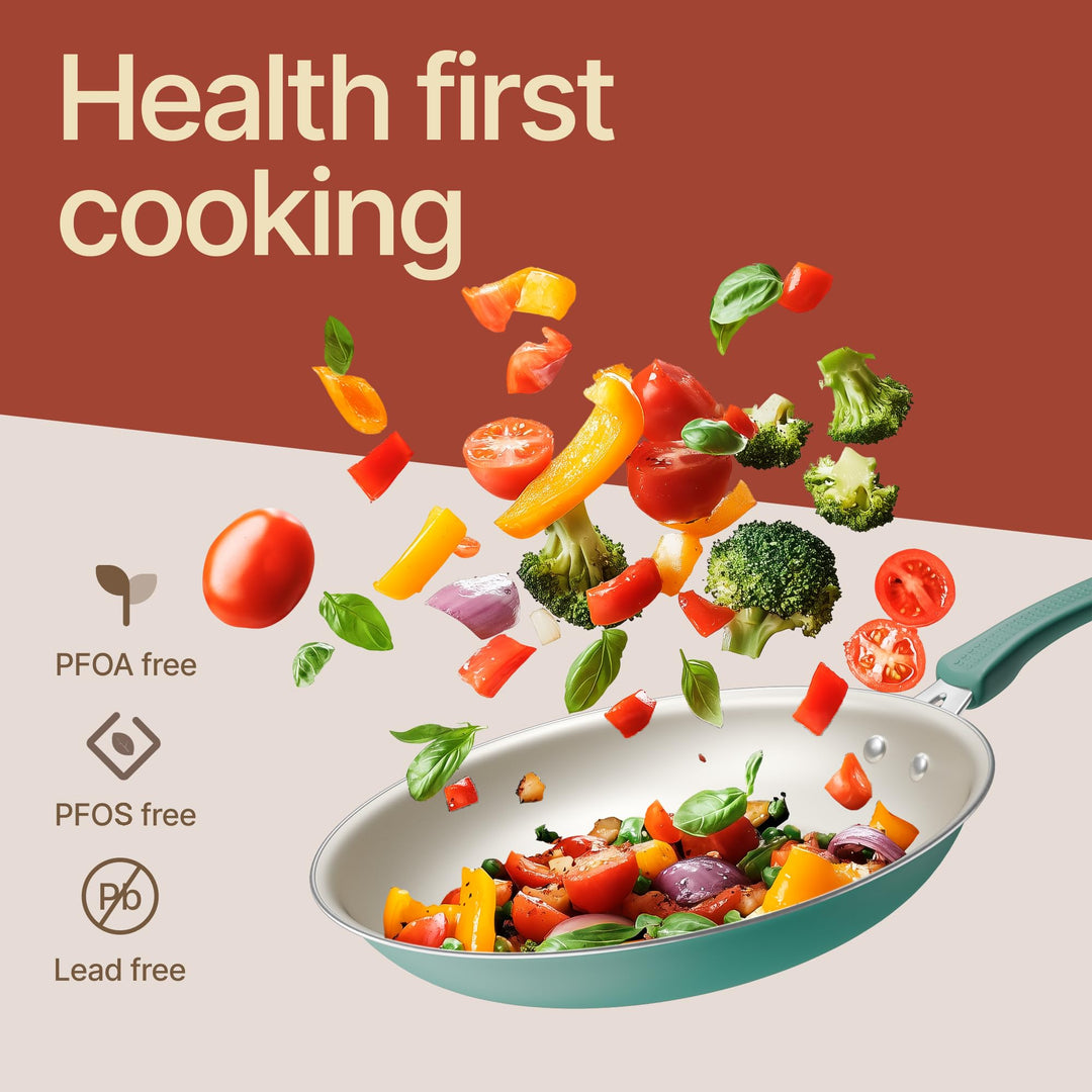 Pots and Pans Set, 23-Piece Non Stick Cookware & Bakeware Sets with Plaid Pattern, Stackable Design, Dishwasher Safe, Stain-resistant, Oven & All-Stove Safe, Tempered Glass Lid, Aqua