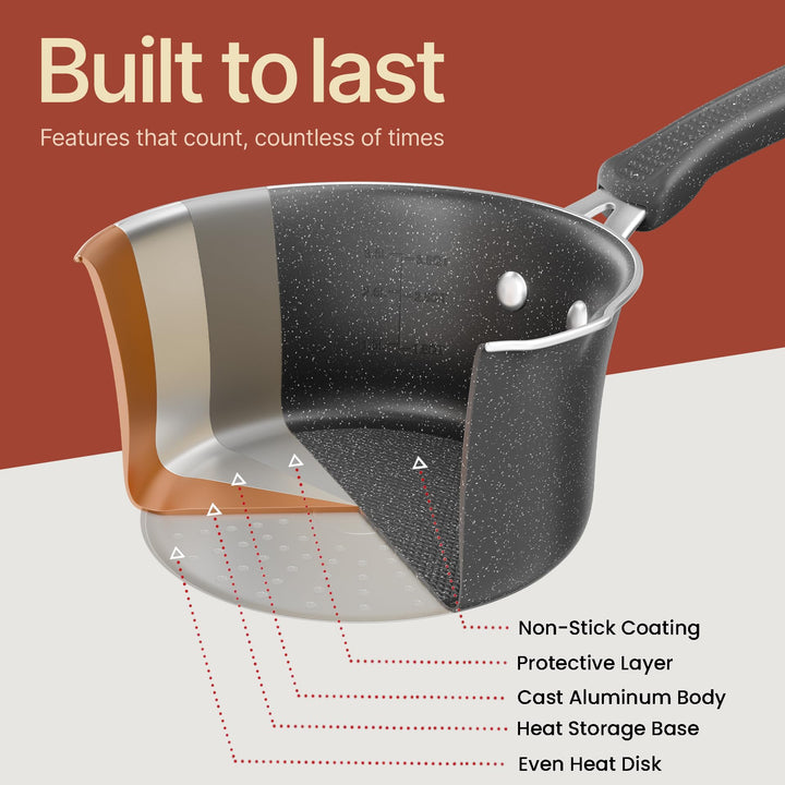 Pots and Pans Set, 22-Piece Non Stick Cookware & Bakeware Sets with Plaid Pattern, Stackable Design, Dishwasher Safe, Stain-resistant, Oven & All-Stove Safe, Tempered Glass Lid, Dark Gray