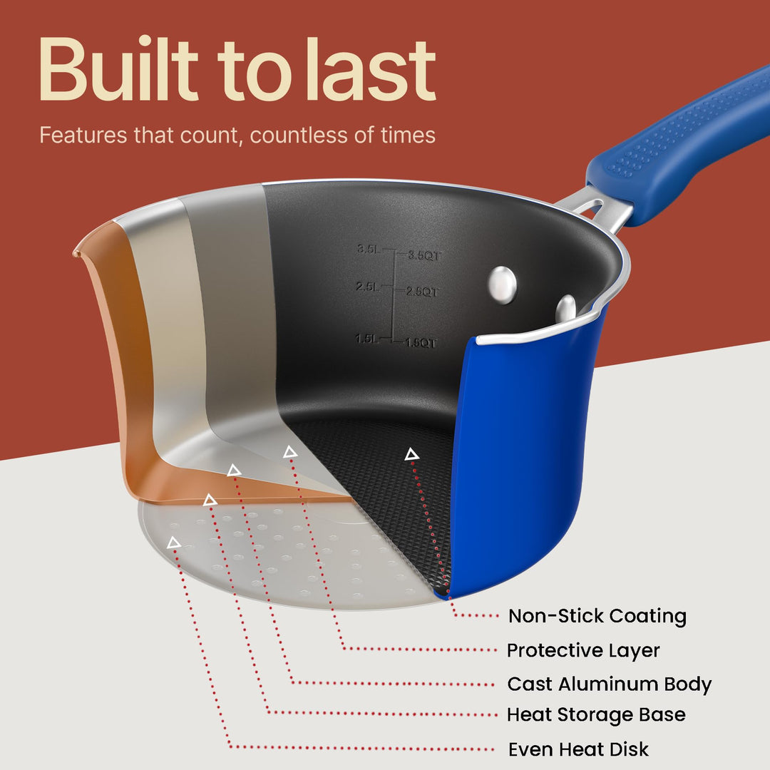 Pots and Pans Set, 22-Piece Non Stick Cookware & Bakeware Sets with Plaid Pattern, Stackable Design, Dishwasher Safe, Stain-resistant, Oven & All-Stove Safe, Tempered Glass Lid, Blue