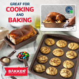 Bakken Master 38 Piece Granite Cookware and Bakeware Set – Nonstick Granite Coating, Pots and Pans with Detachable Handles and Tempered Glass Lids, 6-piece Bakeware set, 12-piece Mixing Bowls,Brown