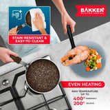 2-Piece Mini Pan Set – 5.5’’ Non-Stick Egg Pan with Spatula, Cool-Touch Handles, Heat-Resistant Up To 400° F, Food-Grade Safe, For Gas, Electric and Ceramic Cooktops, Marble Black